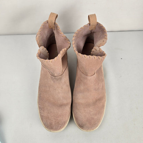 Koolaburra by UGG Soft Pink Suede Ankle Boots - Size 11
