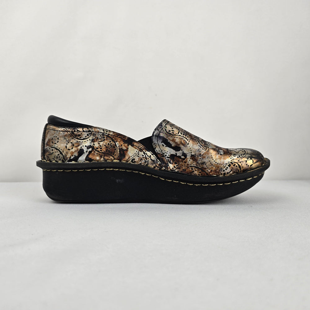 Alegria by PG Lite Multicolor Metallic Leather Slip-On Shoes - Size 7.5