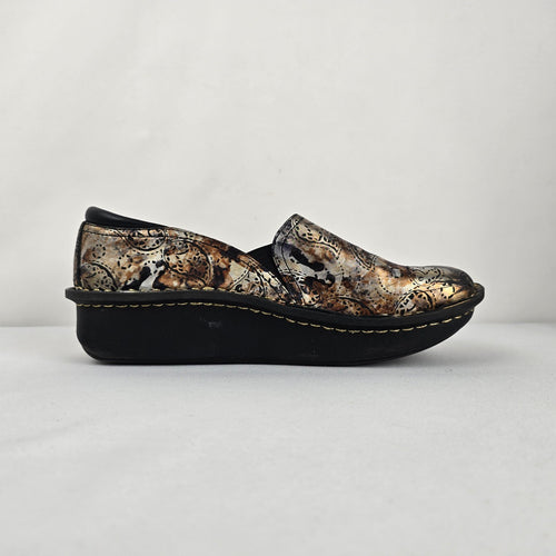 Alegria by PG Lite Multicolor Metallic Leather Slip-On Shoes - Size 7.5