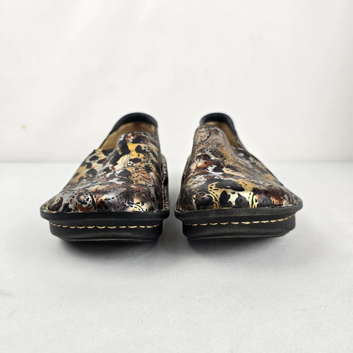 Alegria by PG Lite Multicolor Metallic Leather Slip-On Shoes - Size 7.5
