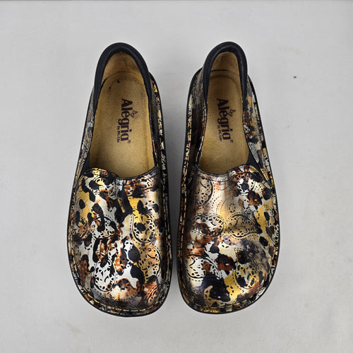 Alegria by PG Lite Multicolor Metallic Leather Slip-On Shoes - Size 7.5