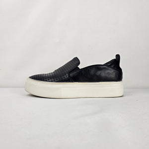 The Wishbone Collection Black Perforated Slip-On Sneakers - Size 8