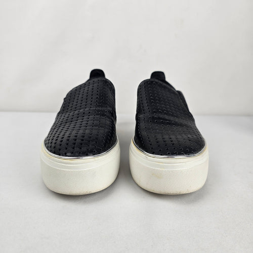 The Wishbone Collection Black Perforated Slip-On Sneakers - Size 8