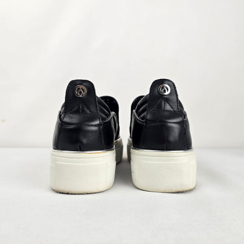 The Wishbone Collection Black Perforated Slip-On Sneakers - Size 8