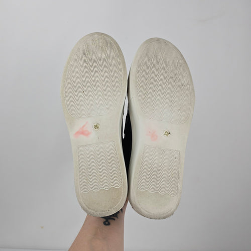 The Wishbone Collection Black Perforated Slip-On Sneakers - Size 8