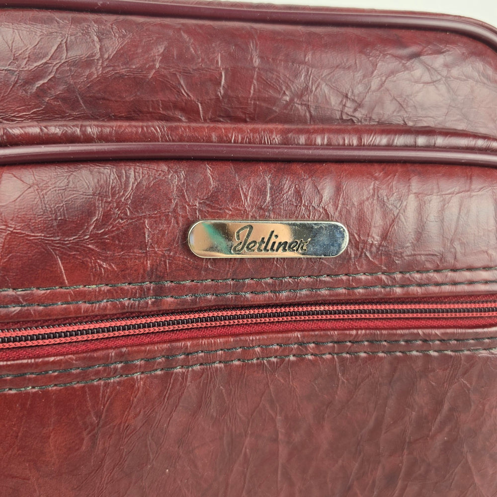 Jetliner Vintage Overnight Travel Shoulder Bag Burgundy