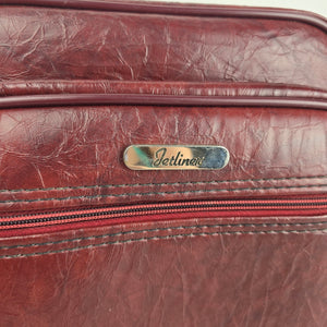 Jetliner Vintage Overnight Travel Shoulder Bag Burgundy