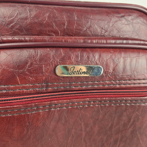Jetliner Vintage Overnight Travel Shoulder Bag Burgundy
