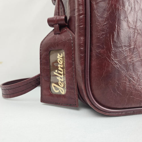 Jetliner Vintage Overnight Travel Shoulder Bag Burgundy
