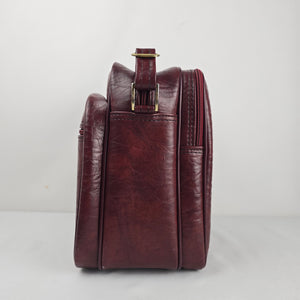 Jetliner Vintage Overnight Travel Shoulder Bag Burgundy