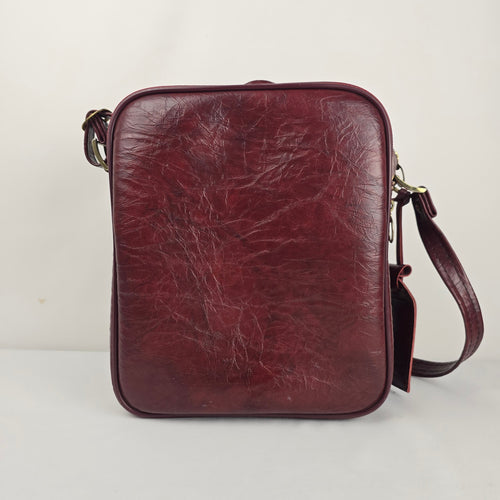 Jetliner Vintage Overnight Travel Shoulder Bag Burgundy