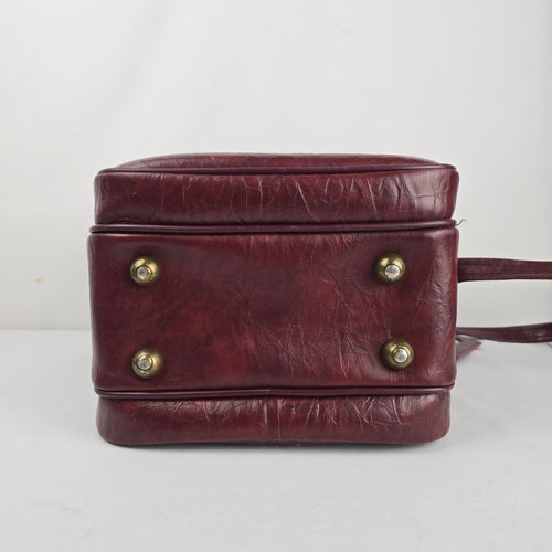 Jetliner Vintage Overnight Travel Shoulder Bag Burgundy