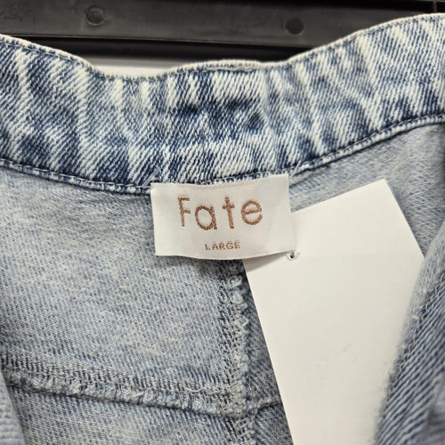 Fate Drew Light Wash Wide Leg Cargo Jeans Size Large – NWT
