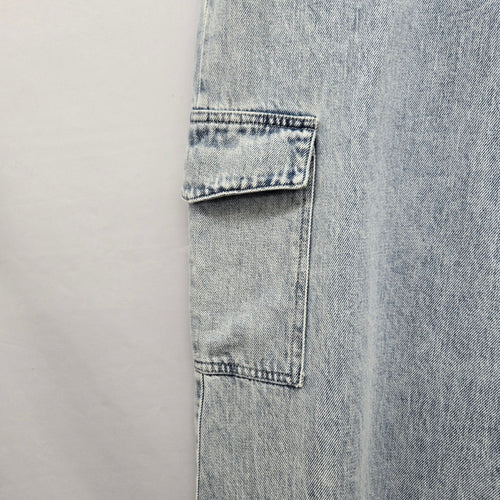Fate Drew Light Wash Wide Leg Cargo Jeans Size Large – NWT