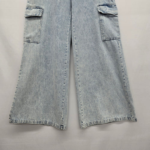 Fate Drew Light Wash Wide Leg Cargo Jeans Size Large – NWT