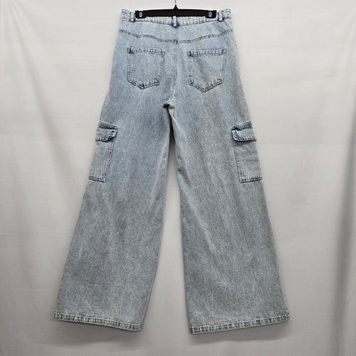 Fate Drew Light Wash Wide Leg Cargo Jeans Size Large – NWT
