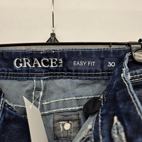 Grace in LA Easy Fit Bootcut Jeans Longhorn Embroidery - Size 30