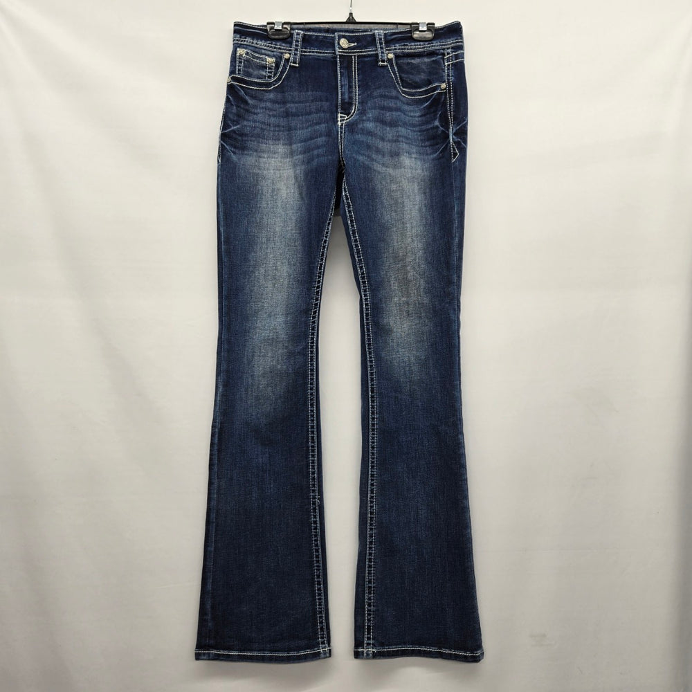 Grace in LA Easy Fit Bootcut Jeans Longhorn Embroidery - Size 30
