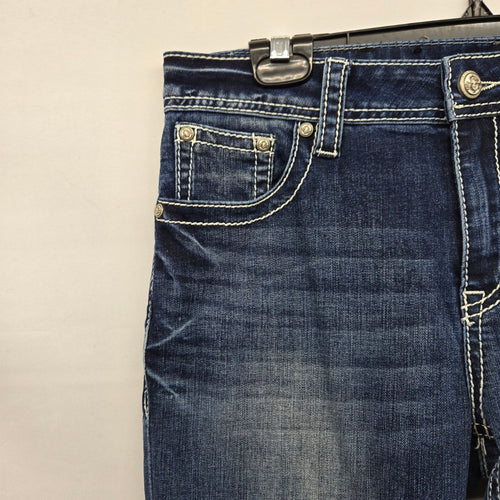 Grace in LA Easy Fit Bootcut Jeans Longhorn Embroidery - Size 30