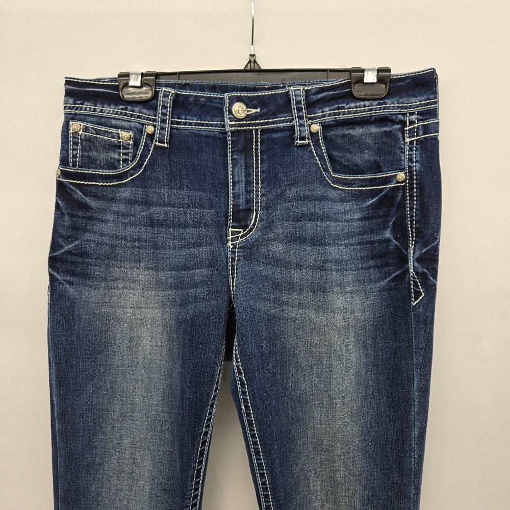 Grace in LA Easy Fit Bootcut Jeans Longhorn Embroidery - Size 30