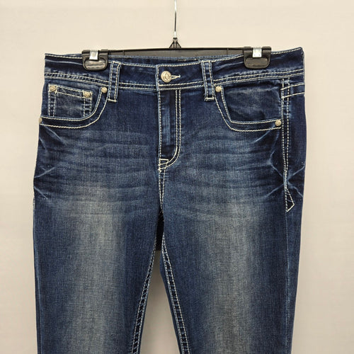 Grace in LA Easy Fit Bootcut Jeans Longhorn Embroidery - Size 30