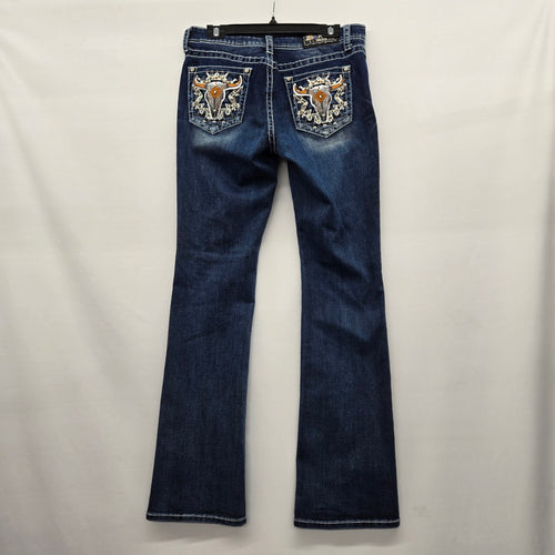 Grace in LA Easy Fit Bootcut Jeans Longhorn Embroidery - Size 30