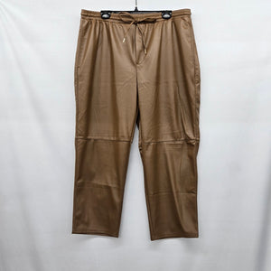 Limited Collection Faux Leather Drawstring Pants Camel - Size XXL