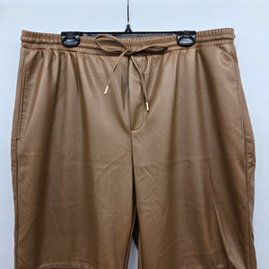 Limited Collection Faux Leather Drawstring Pants Camel - Size XXL