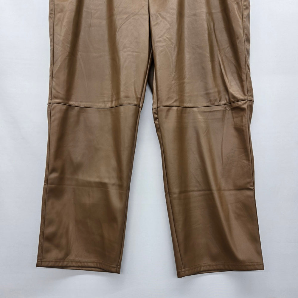 Limited Collection Faux Leather Drawstring Pants Camel - Size XXL