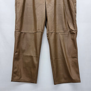 Limited Collection Faux Leather Drawstring Pants Camel - Size XXL