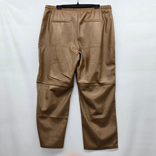 Limited Collection Faux Leather Drawstring Pants Camel - Size XXL