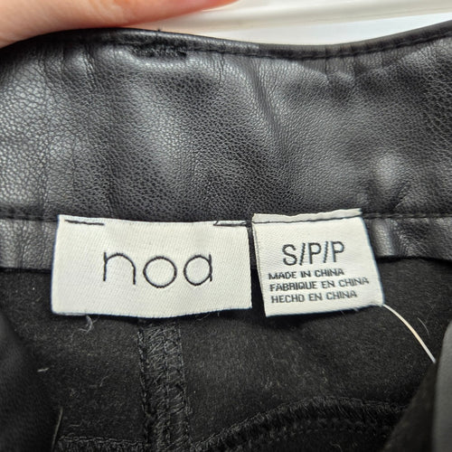 noa Faux Leather Straight Pants Black - Size S