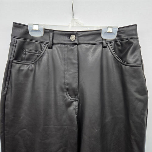 noa Faux Leather Straight Pants Black - Size S