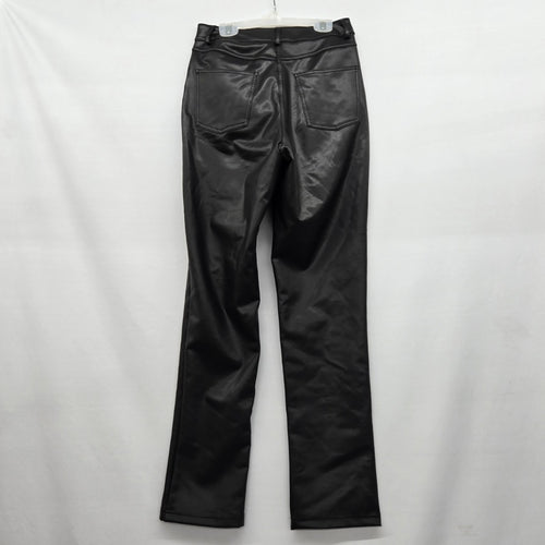noa Faux Leather Straight Pants Black - Size S