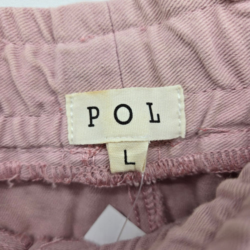 POL Patchwork Wide Leg Pants Dusty Pink - Size L