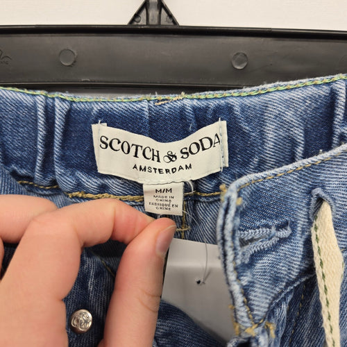Scotch & Soda Wide Leg Drawstring Jeans Light Wash - Size M
