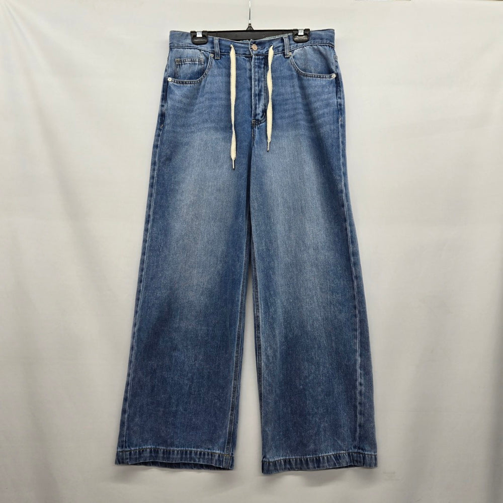 Scotch & Soda Wide Leg Drawstring Jeans Light Wash - Size M