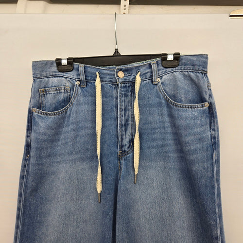Scotch & Soda Wide Leg Drawstring Jeans Light Wash - Size M
