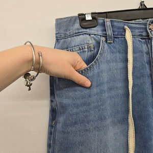 Scotch & Soda Wide Leg Drawstring Jeans Light Wash - Size M