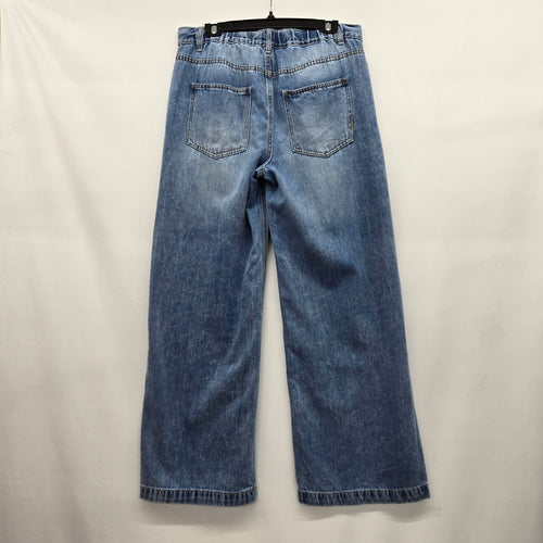 Scotch & Soda Wide Leg Drawstring Jeans Light Wash - Size M