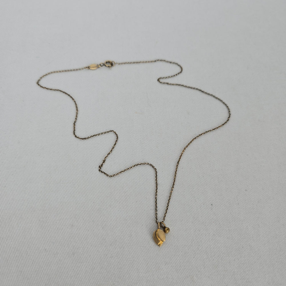 Satya 925 Sterling Gold Tone Leaf Pendant Necklace