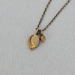 Satya 925 Sterling Gold Tone Leaf Pendant Necklace