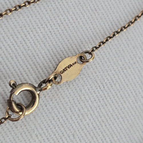 Satya 925 Sterling Gold Tone Leaf Pendant Necklace