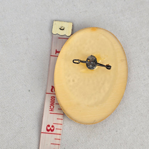 Vintage Art Deco Revival Flapper Girl Léa Stein Style Portrait Brooch Pin