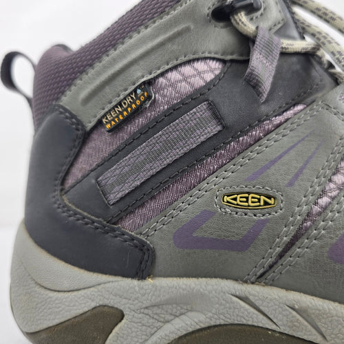 KEEN Oakridge Mid Waterproof Women’s Hiking Boots Gray/Purple - Size 9