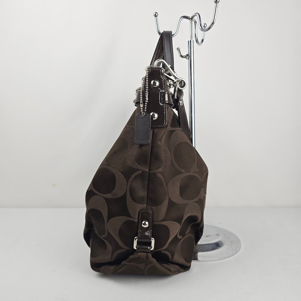 Coach Brooke Signature Sateen Large Hobo Shoulder Bag – Brown