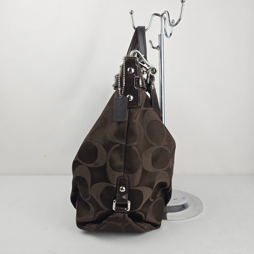 Coach Brooke Signature Sateen Large Hobo Shoulder Bag – Brown