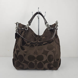 Coach Brooke Signature Sateen Large Hobo Shoulder Bag – Brown