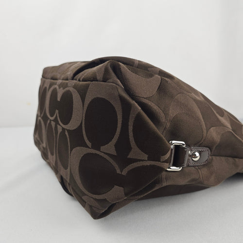 Coach Brooke Signature Sateen Large Hobo Shoulder Bag – Brown