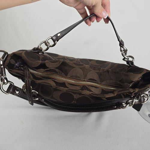 Coach Brooke Signature Sateen Large Hobo Shoulder Bag – Brown